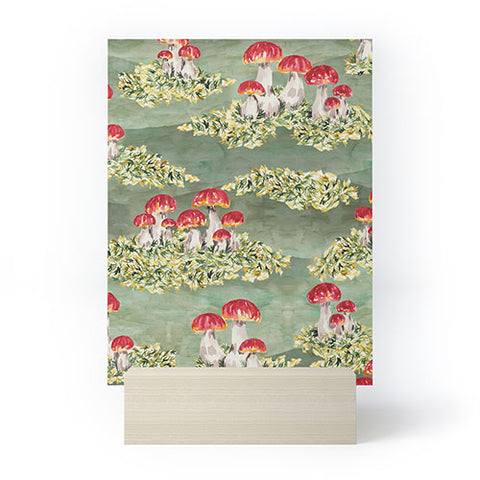 marufemia Mosses and mushroom Mosaic Mini Art Print