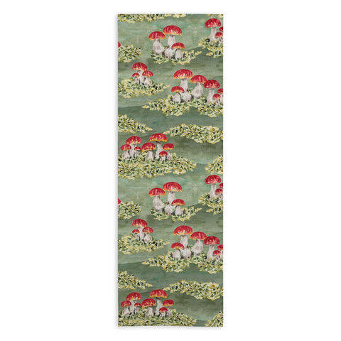 marufemia Mosses and mushroom Mosaic Yoga Towel