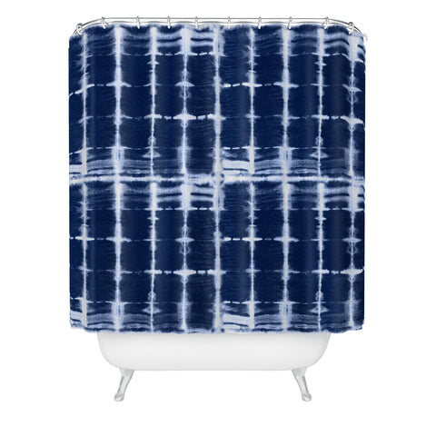marufemia Shibori itajime indigo Shower Curtain