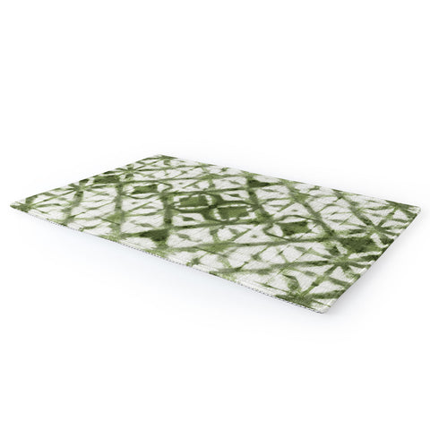 marufemia Shibori olive diamond tie dye Area Rug