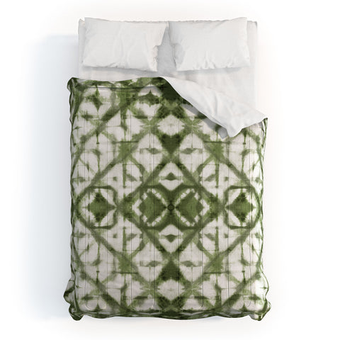 marufemia Shibori olive diamond tie dye Comforter