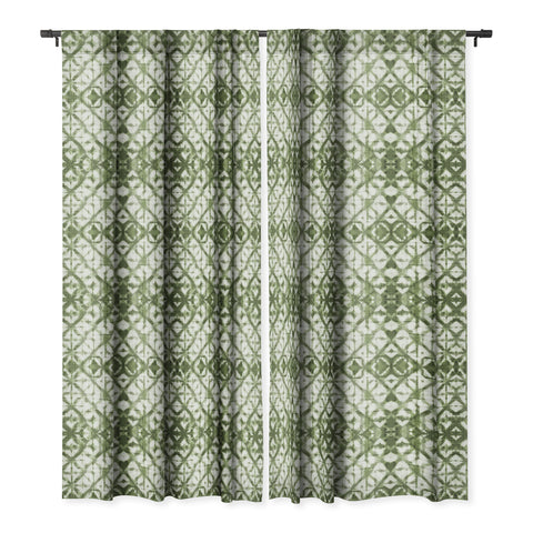 marufemia Shibori olive diamond tie dye Blackout Window Curtain