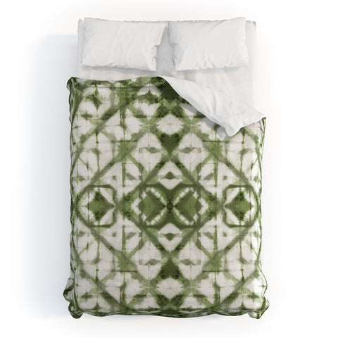 marufemia Shibori olive diamond tie dye Duvet Cover