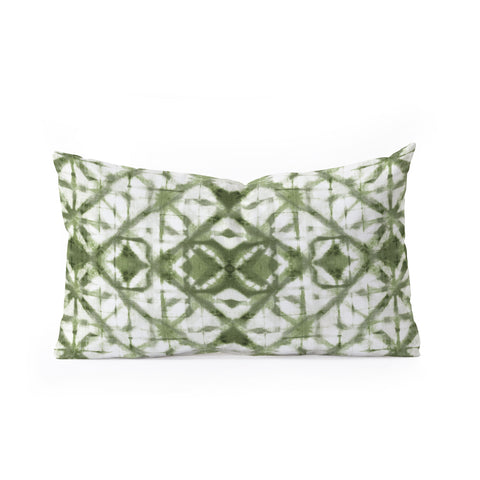 marufemia Shibori olive diamond tie dye Oblong Throw Pillow