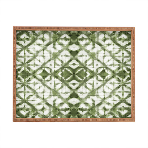 marufemia Shibori olive diamond tie dye Rectangular Tray
