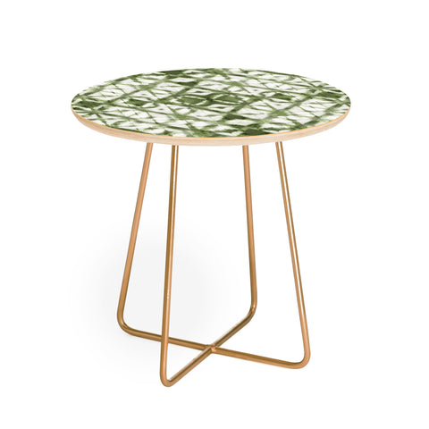 marufemia Shibori olive diamond tie dye Round Side Table