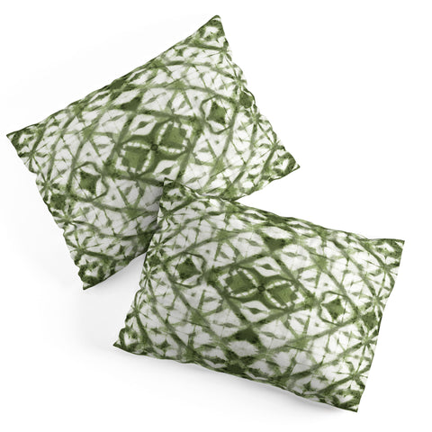 marufemia Shibori olive diamond tie dye Pillow Shams