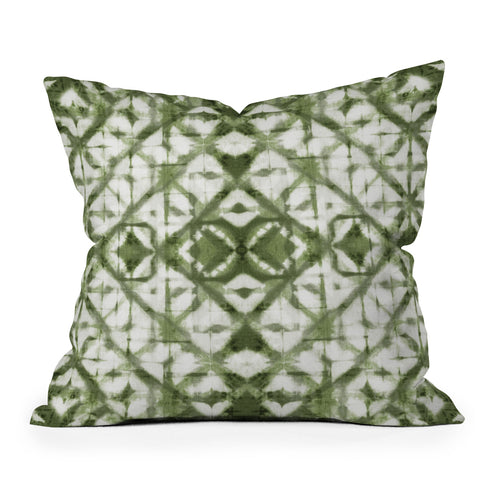 marufemia Shibori olive diamond tie dye Outdoor Throw Pillow