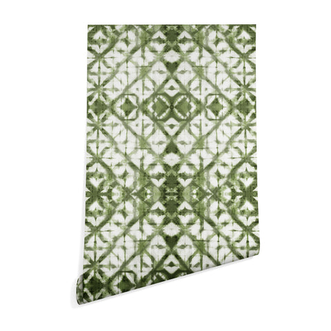 marufemia Shibori olive diamond tie dye Wallpaper