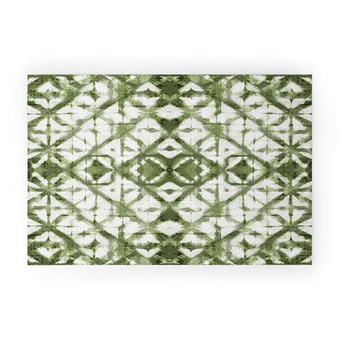 marufemia Shibori olive diamond tie dye Welcome Mat