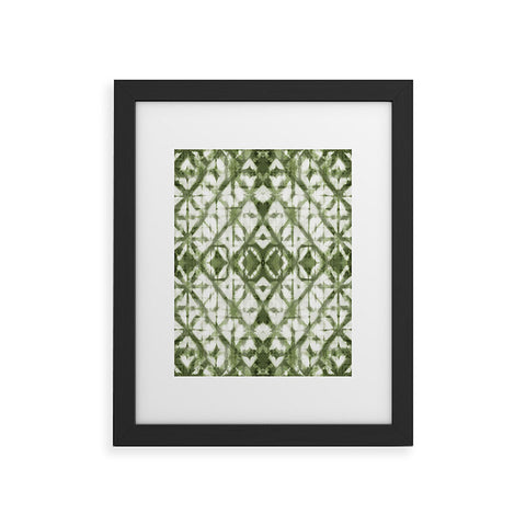 marufemia Shibori olive diamond tie dye Framed Art Print
