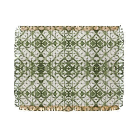 marufemia Shibori olive diamond tie dye Throw Blanket