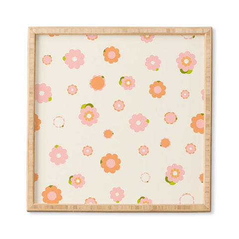 marufemia Sweet peach pink and orange Framed Wall Art