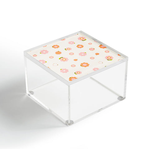 marufemia Sweet peach pink and orange Acrylic Box