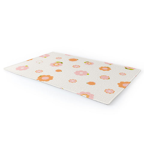 marufemia Sweet peach pink and orange Area Rug