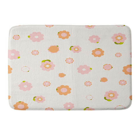 marufemia Sweet peach pink and orange Memory Foam Bath Mat