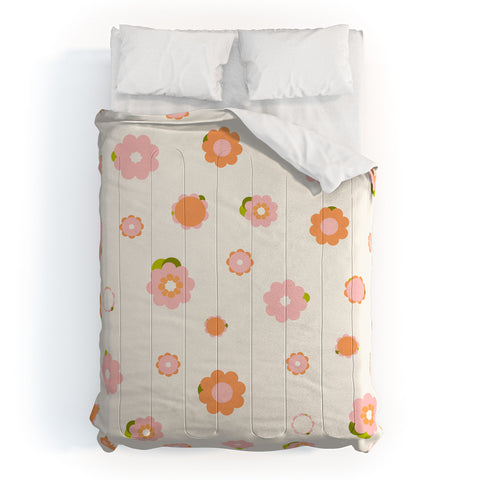 marufemia Sweet peach pink and orange Comforter