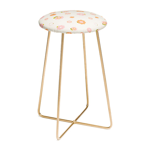 marufemia Sweet peach pink and orange Counter Stool