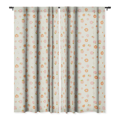 marufemia Sweet peach pink and orange Blackout Window Curtain