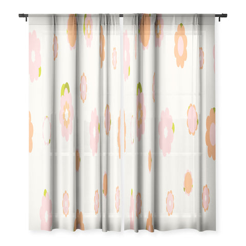 marufemia Sweet peach pink and orange Sheer Non Repeat