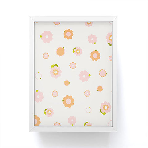 marufemia Sweet peach pink and orange Framed Mini Art Print