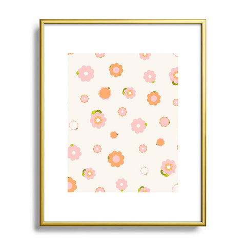 marufemia Sweet peach pink and orange Metal Framed Art Print