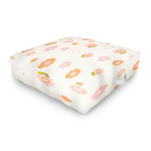 marufemia Sweet peach pink and orange Outdoor Floor Cushion