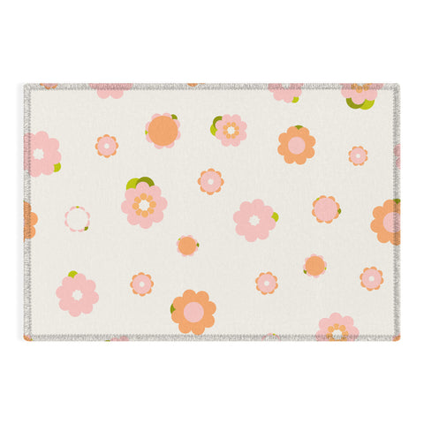 marufemia Sweet peach pink and orange Outdoor Rug
