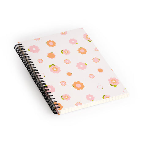 marufemia Sweet peach pink and orange Spiral Notebook