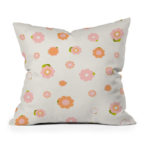 marufemia Sweet peach pink and orange Throw Pillow