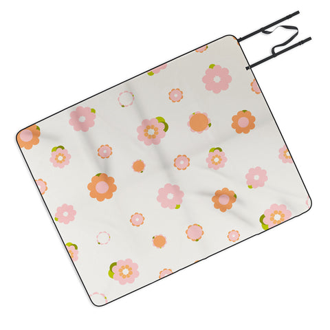 marufemia Sweet peach pink and orange Picnic Blanket