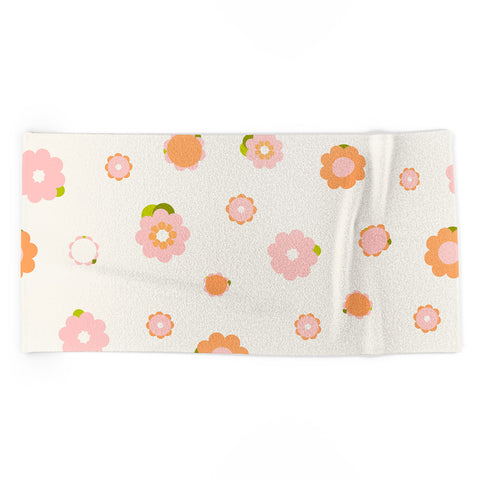 marufemia Sweet peach pink and orange Beach Towel