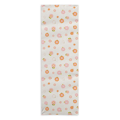 marufemia Sweet peach pink and orange Yoga Towel