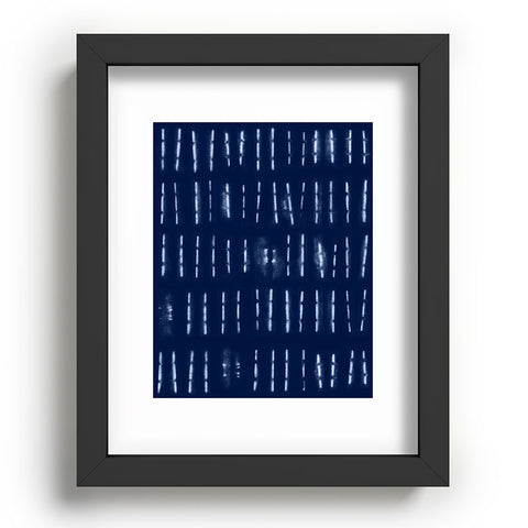 marufemia White stripes over blue shibori Recessed Framing Rectangle