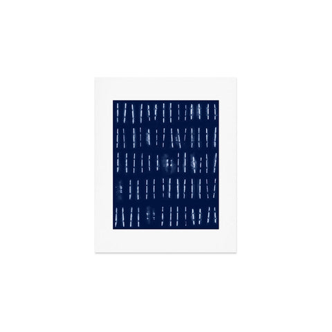 marufemia White stripes over blue shibori Art Print