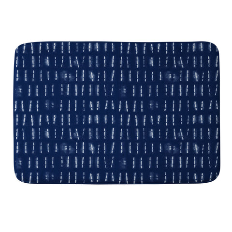 marufemia White stripes over blue shibori Memory Foam Bath Mat