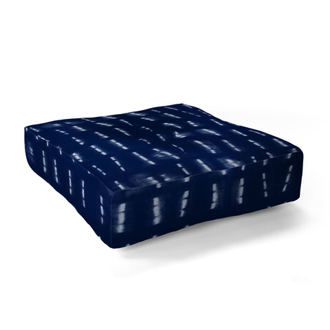 marufemia White stripes over blue shibori Floor Pillow Square