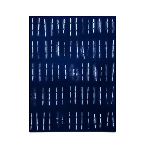 marufemia White stripes over blue shibori Poster