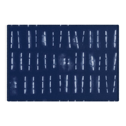 marufemia White stripes over blue shibori Outdoor Rug