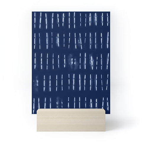 marufemia White stripes over blue shibori Mini Art Print