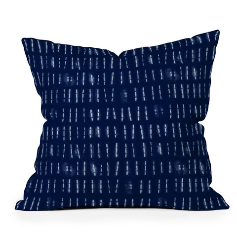 marufemia White stripes over blue shibori Throw Pillow
