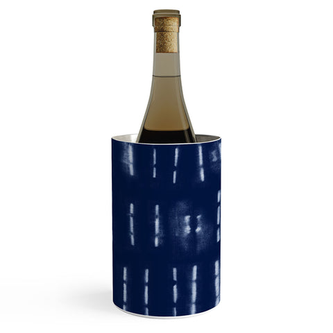 marufemia White stripes over blue shibori Wine Chiller