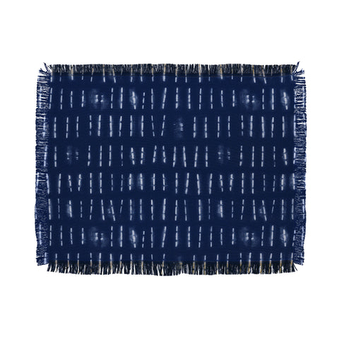 marufemia White stripes over blue shibori Throw Blanket