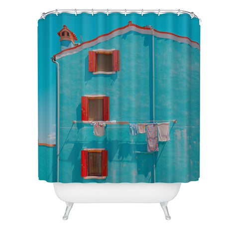 Matias Alonso Revelli Burano azul Shower Curtain