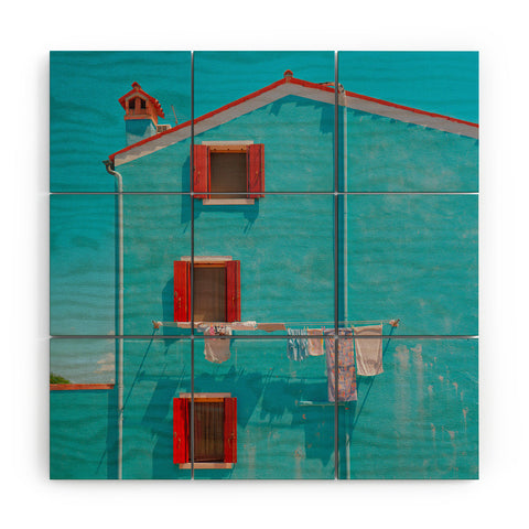 Matias Alonso Revelli Burano azul Wood Wall Mural
