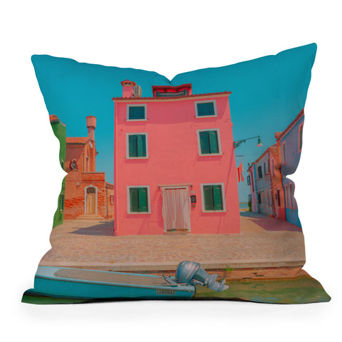 Matias Alonso Revelli Burano rosa Outdoor Throw Pillow