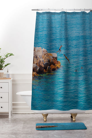 Matias Alonso Revelli Italian summer III Shower Curtain And Mat