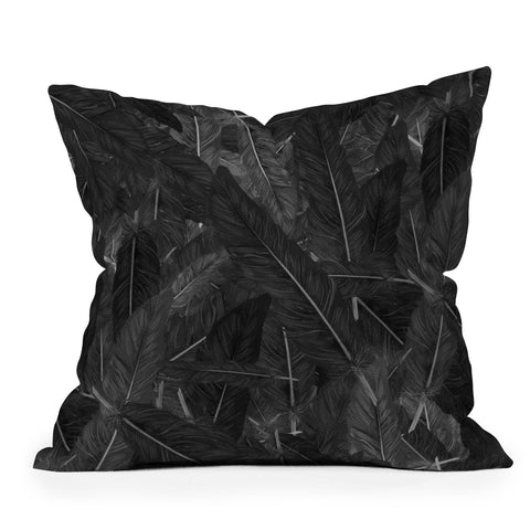 Matt Leyen Feathered Dark Outdoor Throw Pillow