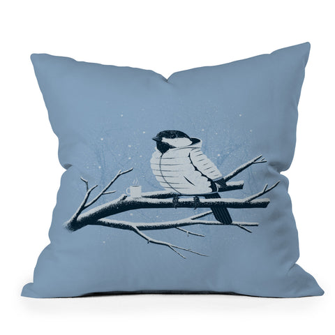 Matt Leyen North For The Winter Blue Outdoor Throw Pillow