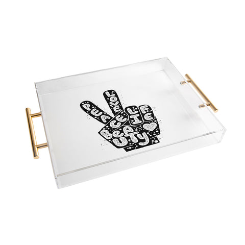 Matthew Taylor Wilson PEACE LOVE BEAUTY LIFE Acrylic Tray